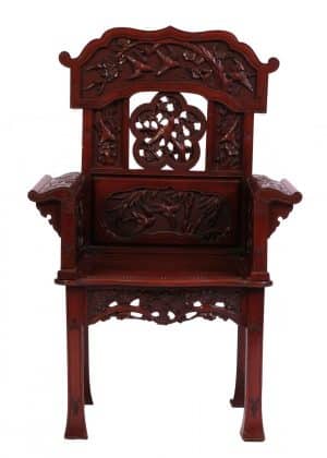 An early 20th century Chinese carved and lacquered chair
